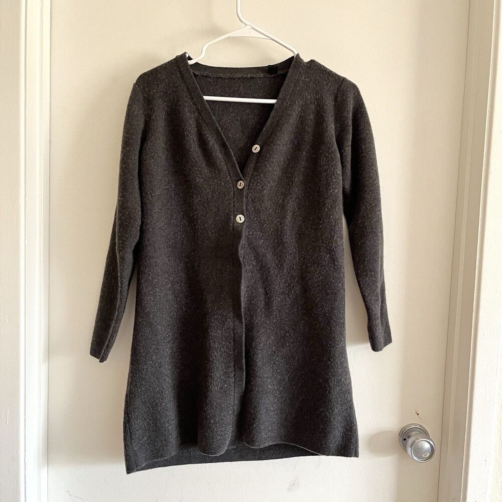 vintage y2k Gray wool blend long cardigan belt size S